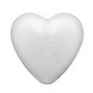 Polystyrene  - Heart - polystyrene - white - 95mm